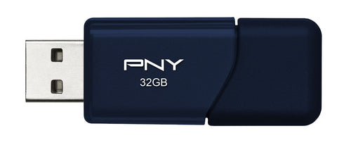 PNY Attache 32GB USB 2.0 Flash Drive, Navy Blue